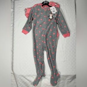 - ABSORBA GIRL’S 2 PACK PENGUIN FOOTED PAJAMAS